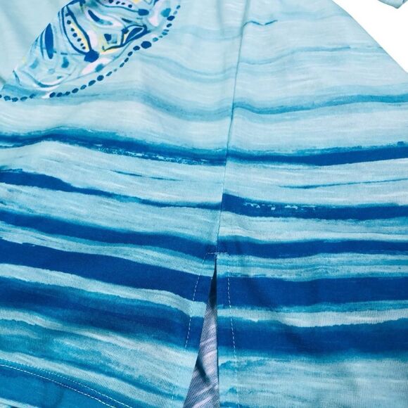 Alfred Dunner Blue Pineapple Graphic T-Shirt - Picture 7 of 8